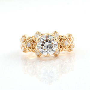 Anello di <span class=keywords><strong>Moissanite</strong></span> 2 carati in lega color oro di lusso di alta qualità da donna di colore chiaro - Product Image 4