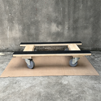 Chariot en bois à quatre roues à double épaisseur, plateforme portable, conteneur à roulettes pour le transport de meubles lourds, robuste et durable, OEM