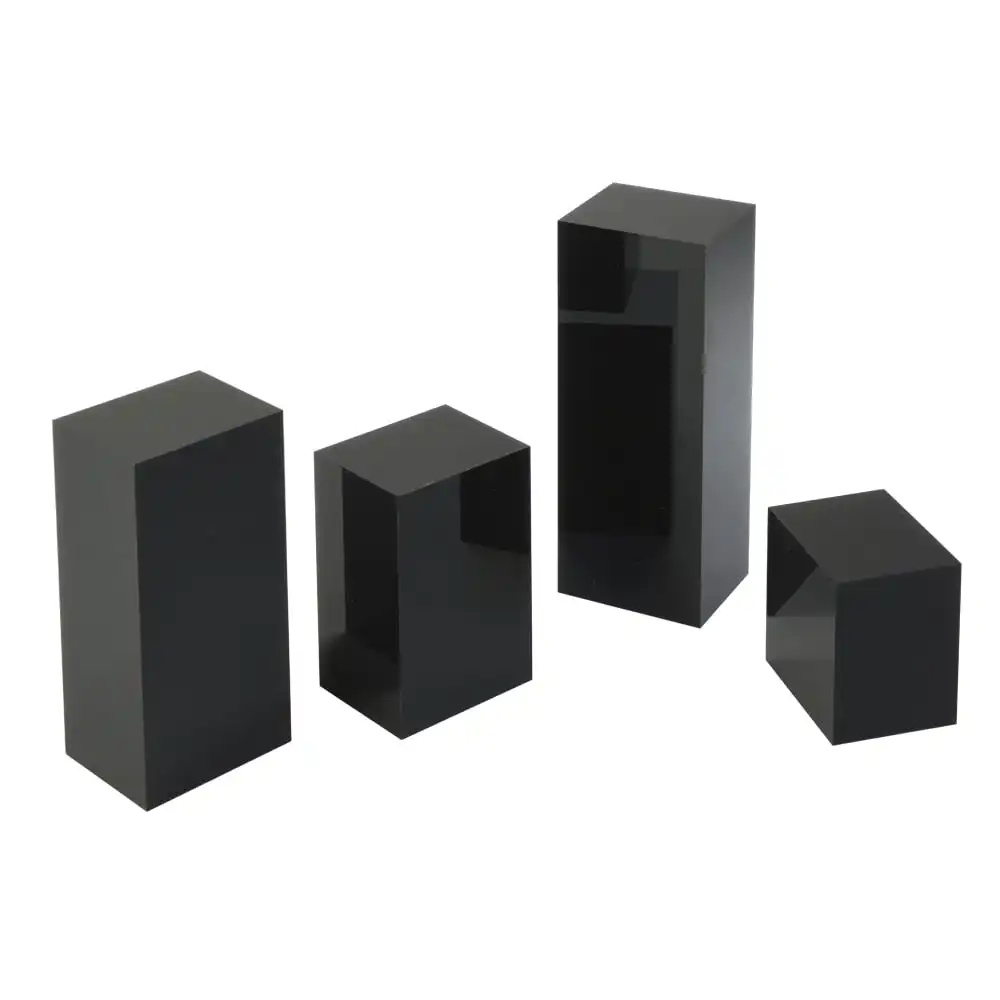 Black Acrylic Rings/Jewelry/Cosmetics Display Pedestal Plinth Acrylic Cylinder