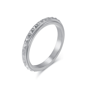 yunnique popular jewelry diamond-patterned <b>titanium</b> steel rotating <b>rings</b>, couple <b>rings</b>, index finger <b>rings</b>, pinky r - Product Image 5