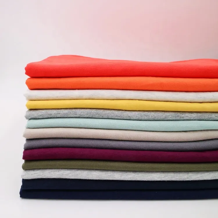 Amostra grátis china fabricante de malha orgânica 100% algodão camisa única pijama malha tecido