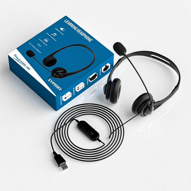 USB/3.5mm Wired Over-Ear Headset for Office & Call Center Noise-Canceling Mic with Volume & Mute Control Custom Fit Comfort