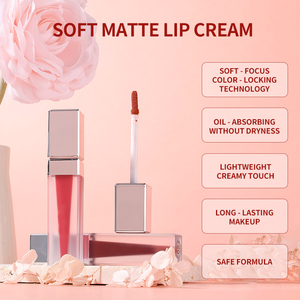 ลิปครีมเนื้อแมทท์ 3 กรัม 6 สี ลิปเวลเวท เมคอัพวีแกน ติดทนนาน ไม่ทำให้ปากแห้ง ลิปสติกเนื้อลิควิด แบรนด์ส่วนตัว ลิปกลอส - Product Image 2