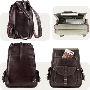 Handmade World Full Grain Leather Backpack <b>for</b> <b>Men</b> – 18 Inch Laptop <b>Bag</b>, Handmade Real Leather, Business Travel <b>Work</b> Backpack - Product Image 1