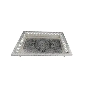 Turkish luxury wedding gift fruit plate metal packing serving tray for wedding