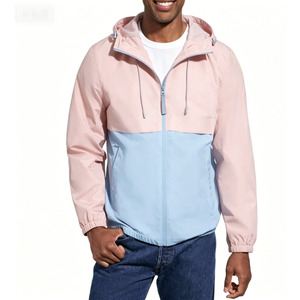 Wholesale Varsity <b>Jacket</b> Polyester Spandex Color Block <b>Lightweight</b> Hooded College <b>Jacket</b> Anti UV Streetwear <b>Men</b> Baseball <b>Jacket</b> - Product Image 3