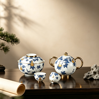 Service à thé en porcelaine de Jingdezhen TAO XI CHUAN - Motif Fu Ruyi porte-bonheur, écologique, 1L, qualité alimentaire, cadeau souvenir culturel
