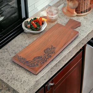 Nouveau design Planche à découper en bois d'acacia Planche à pizza élégante et simple pour la cuisine avec gravure au laser Planche à découper - Product Image 6