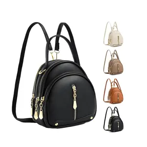 High Quality Low MOQ Women PU Leather Casual Outdoor Travel PU Backpacks Schoolbag Waterproof Mini Backpack Handbags