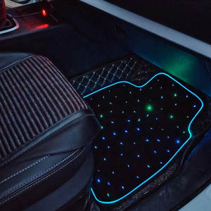 RSPOF Ensemble complet de tapis de voiture en fibre optique Starlight en tissu personnalisé <span class=keywords><strong>4</strong></span> pièces Tapis de sol universels en fibre optique <span class=keywords><strong>Star</strong></span> Light pour voiture - Product Image 4