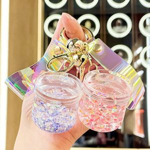 Acrylic Oil in Night Glow Water Cup Keychain Pendant Cute Car Jewelry <b>Floating</b> Sand Exquisite Bag Pendant - Product Image 2