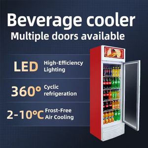 콜라 음료 우유 디스플레이 쿨러 냉각기 냉장고를위한 슈퍼마켓 상업용 유리문 음료 - Product Image 3
