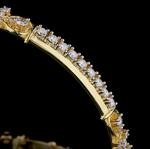 Miralisse Teardrop Lab Diamond <b>Bangles</b> Hybrid-Motif Sculpted Whimsy 14K Yellow <b>Gold</b> 9.20 Ct. VVS2 Clarity - Product Image 3