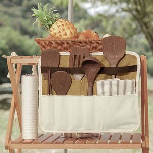 Organisateur de couverts de cuisine en toile, sac de rangement pour vaisselle suspendu pour le camping, le pique-nique, le barbecue, les voyages, la cuisine - Product Image 3