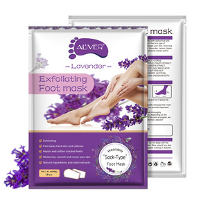 ALIVER Private Label Lavender Peeling Foot Mask Natural <strong>Moisturizing</strong> Exfoliating Foot Masking <strong>Socks</strong> for Dead Skin Callus Remover - Product Image 4