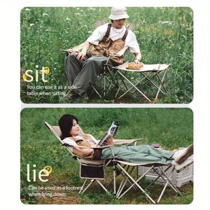 Outdoor Camping Separable Lounge Chair Folding Lying Chairs Portable Fishing Backrest Chair Recliner <b>Table</b> Stool Kit - Product Image 4