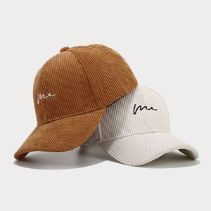 New Literary Retro Simple Wick <b>Hats</b> Men Corduroy Baseball Cap Street Fashion Wave Embroidery Curved Brim Dad <b>Hats</b> - Product Image 3