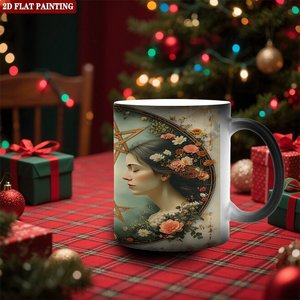 Curved Body Ergonomic <b>Ceramic</b> Mug 11oz Frosted Black Heat Changing Magic Drinking <b>Cup</b> - Product Image 2