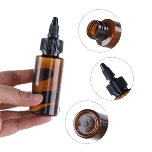 120Ml Mỹ Phẩm Dầu Tóc Con Dấu Nóng PET Không Có Rò Rỉ Top Cap Amber Dropper Chai - Product Image 6