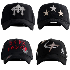 Topi Suede Bordir Personalisasi OEM/ODM 5 Panel Snapback Terstruktur Original Barbas Gorras G5 Topi Jenggot Barbas Kotak Emas - Product Image 1