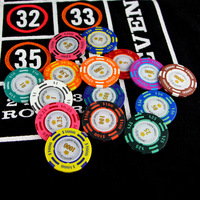 Ensemble de jetons de poker durables et simples, 100 pièces, jetons en argile bicolores style dollar, logo personnalisé, écologiques, idéal pour les rassemblements entre amis