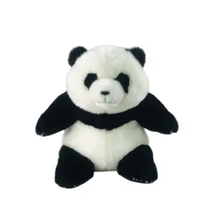 Urso de pelúcia realista de panda, brinquedo de pelúcia macio personalizado de alta qualidade, realista, simulação de panda para crianças
