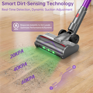 <span class=keywords><strong>Aspirateur</strong></span> <span class=keywords><strong>sans</strong></span> <span class=keywords><strong>fil</strong></span> pour poils d'animaux et tapis, 600W/60KPa, mode automatique, anti-emmêlement, autoportant, autonomie 80 min, écran tactile LED - Product Image 2
