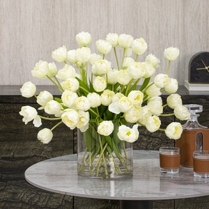 Flores de Tulipán Artificiales Hechas a Mano de Alta Calidad con Florero de Vidrio <span class=keywords><strong>para</strong></span> Decoración del Hogar en Bodas y Día de San Valentín OEM/ODM - Product Image 2