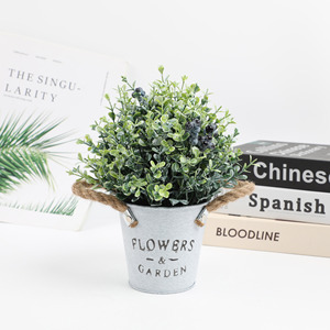 Plantes artificielles d'<span class=keywords><strong>eucalyptus</strong></span> en <span class=keywords><strong>pot</strong></span> miniature de 25 cm pour la décoration de table intérieure, <span class=keywords><strong>pot</strong></span> en pulpe, plastique, faux romarin vert - Product Image 3