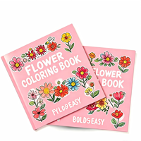 Livre de coloriage animé personnalisé pour enfants : dinosaures, fleurs et dessins colorés – Édition Chine