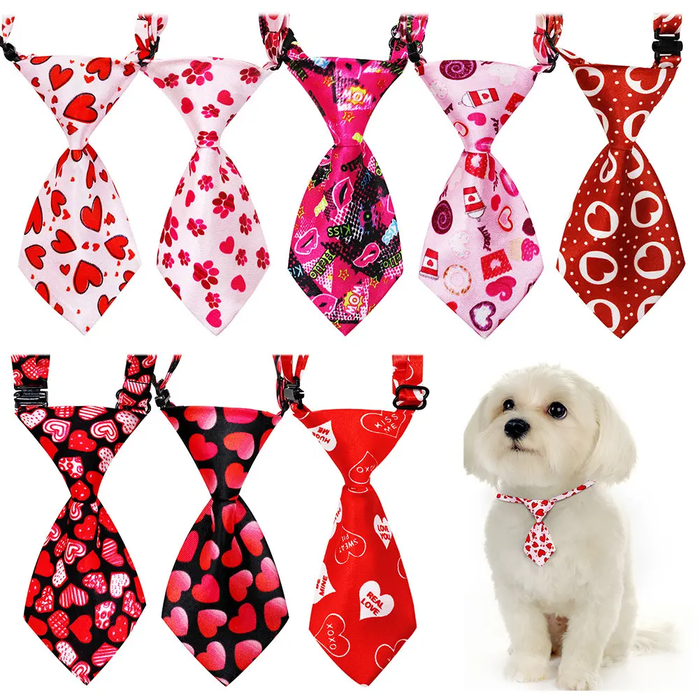 Kinning Suministros para mascotas Nuevo Día de San Valentín Perro pajarita para mascotas Amor gato perro corbata Accesorios