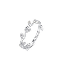 Bague de fiançailles pour femme en argent sterling S925, motif feuille de blé filigranée, micro-pavée de zircone cubique