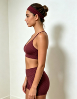 Nouveau soutien-gorge de sport pour femme à imprimé pois, dos croisé, à bretelles spaghetti, maintien léger à moyen, pour yoga, avec décolleté en V doux