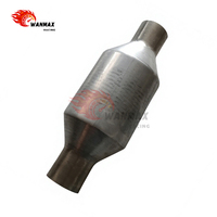 Konverter Katalitik Universal 50mm 114mm Baja Tahan Karat Aliran Tinggi 3 Arah Knalpot Mobil TWC Katalis Peredam Suara