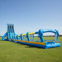 WINSUN Toboggan aquatique gonflable géant bleu dauphin pour enfants, conception personnalisée pour parc aquatique