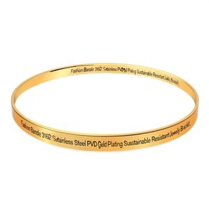 Brazalete de Moda en Acero Inoxidable 316L con Baño de Oro PVD, Joyería Sostenible y Resistente - Product Image 2