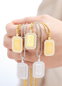 Kỷ Niệm Cá Nhân Đồ Trang Sức Miễn Phí Engrage Tên Ngày 925 Sterling Bạc Vvs Moissanite Kim Cương Sinh Nhật Hoa Tag Mặt Dây Chuyền - Product Image 6