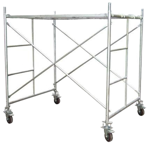 Échafaudage mobile en acier, hauteur 2 m, avec roues, assemblage rapide, système de verrouillage de sécurité, pour travaux de construction et de réparation en intérieur et en extérieur - Product Image 1