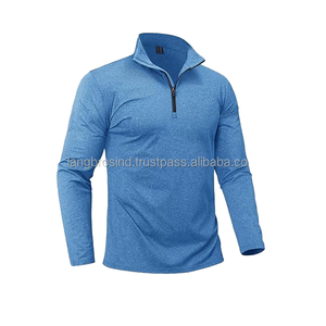Camiseta Deportiva Activa con Logotipo Personalizado, Cierre de Cremallera 1/4, Secado Rápido, 100% Poliéster, Camiseta de Verano para Hombre, Venta al por Mayor - Product Image 3