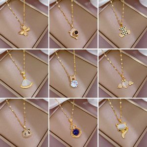 Collar Delicado de Perlas para Mujer, Piedra Natural con Microincrustaciones, Cadena de Bambú, Estilo Deportivo, Simple, Estilo Instagram, Exquisito - Product Image 3