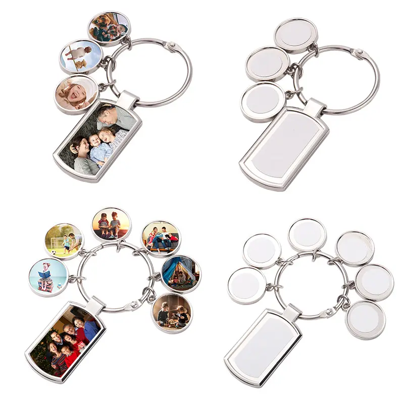 Hersteller Großhandel DIY Sublimation Blank Key rings Kreative Custom Sublimation Schlüssel bund