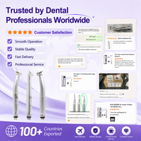 Turbina Dental de Alta Velocidad con Certificación ISO, Metálica, con Botón de Presión y Triple Spray de Agua