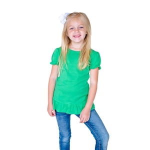 Ropa Personalizada, Camiseta de Manga Corta para Niñas, Camiseta de Verano de Algodón con Mangas Abullonadas para Niñas, Ropa de Verano para Bebés - Product Image 3