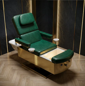 High-<b>End</b> Luxury Gold Pedicure Chair with LED Foot Spa Basin Professional Salon Facial <b>Bed</b> Beauty Head therapy <b>bed</b> for spa beauty - Product Image 1
