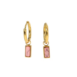 Wholesale Custom Charms <b>Stud</b> <b>Earrings</b> with Colored Natural Stones Stainless Steel for Women Casual Sporty Jewelry - Product Image 3