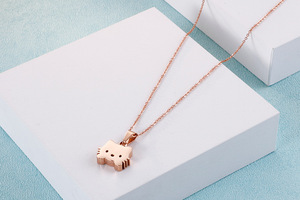 Joyería de moda, collar con colgante de gato bonito chapado en oro de acero inoxidable que no se deslustra para niñas y niños - Product Image 5