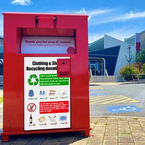 China Stalen Prullenbak Recyclen Staal Gedemonteerde Kledingschoenen Boeken Donatiebakken Buitenshuis