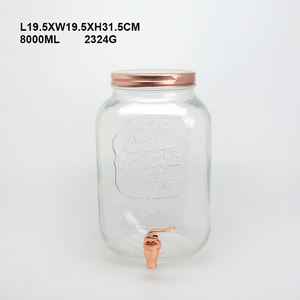 8 grande capacité bière Cocktail jus eau verre bocal fête Bar café cantine Restaurant accessoire verre pot avec robinet - Product Image 2