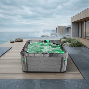 Jacuzzi familial d'extérieur, 5 places dont un fauteuil inclinable, désinfection à l'ozone, chauffage thermostatique, certifié CE - Product Image 1