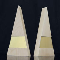 Trophée en bois personnalisé avec plaque métallique, forme triangulaire, trophées en bois pour récompenses